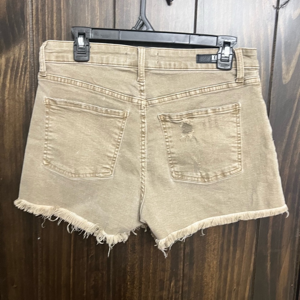 Kut From The Kloth‎-High Rise 3" Jean Shorts, Size 4-Beige/Tan - Picture 4 of 6